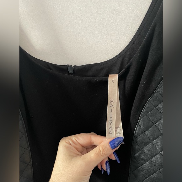 Bailey 44 Nanosecond Faux Leather Quilted Bodycon Mini Dress in Black Size Small - Picture 6 of 8